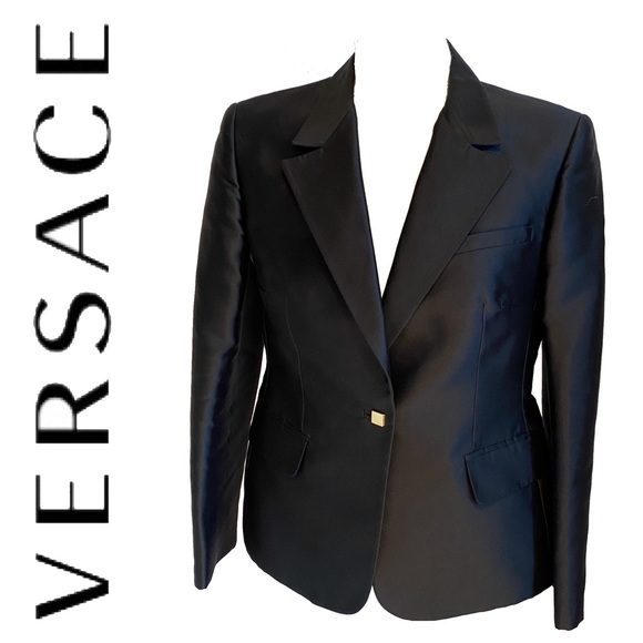 GIANNI VERSACE vintage couture blazer with gold b branded hardware - Picture 3 of 11